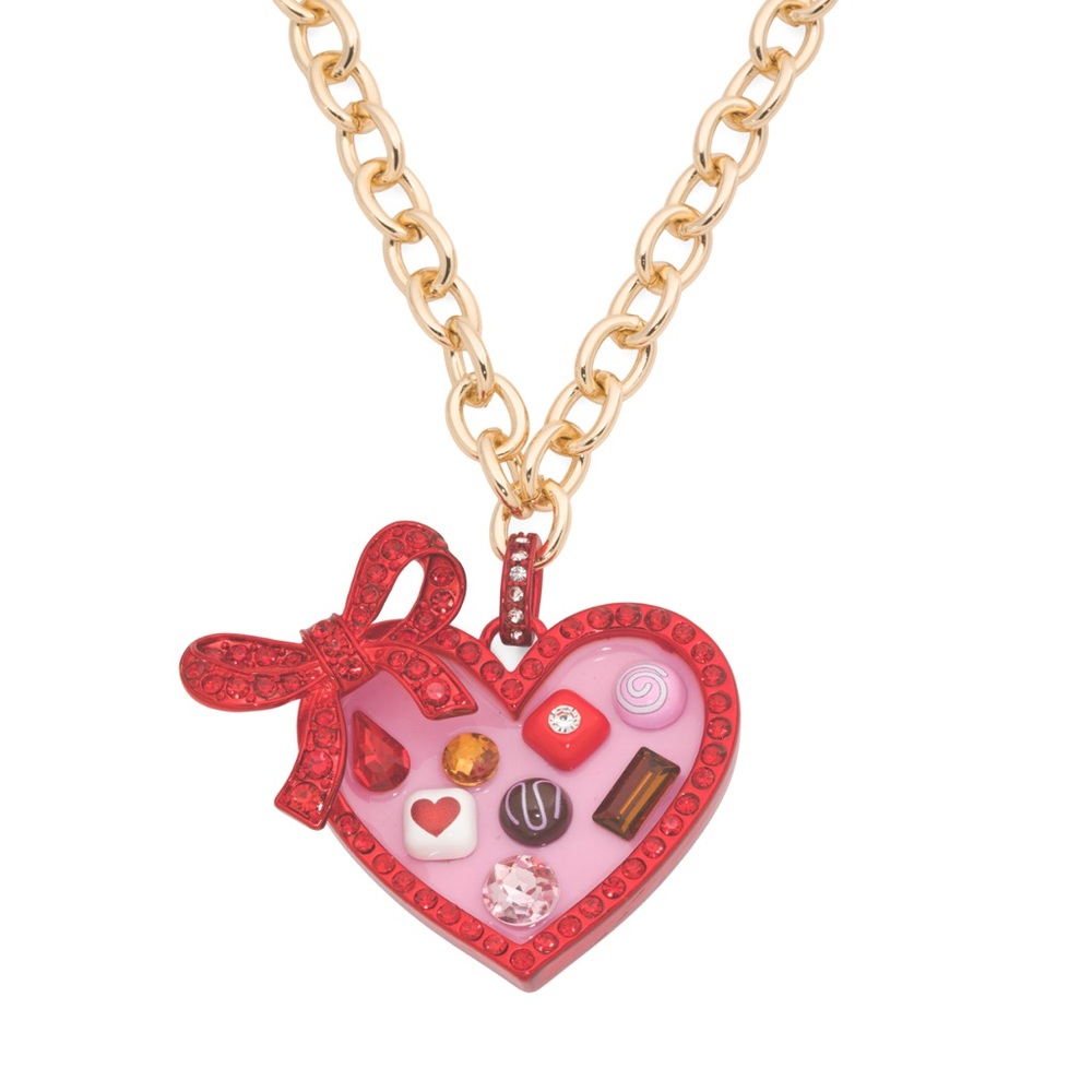 Betsey Johnson Love Spell Heart Chocolate Box Pendant Necklace